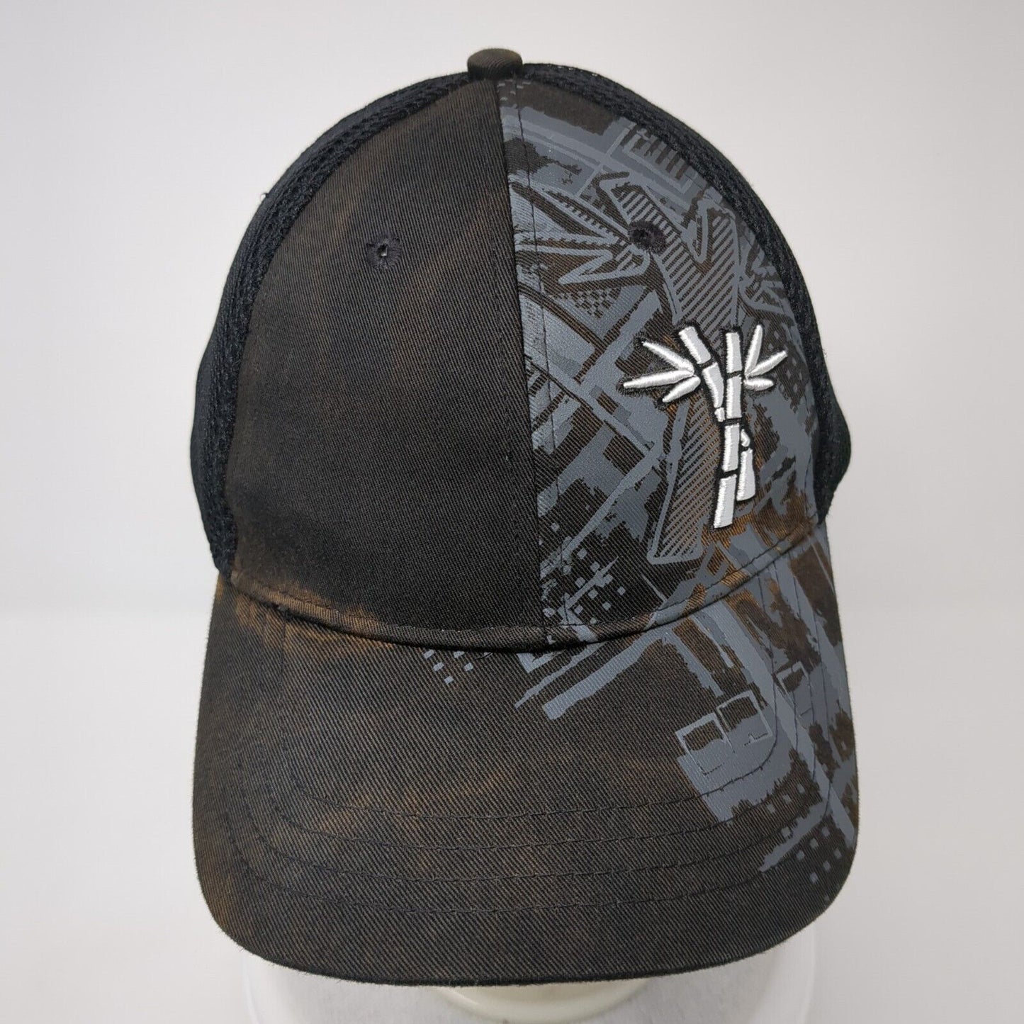 Cariloha Bamboo Stay Cool Fitted Trucker Hat Black S/M Embroidered Mesh Back