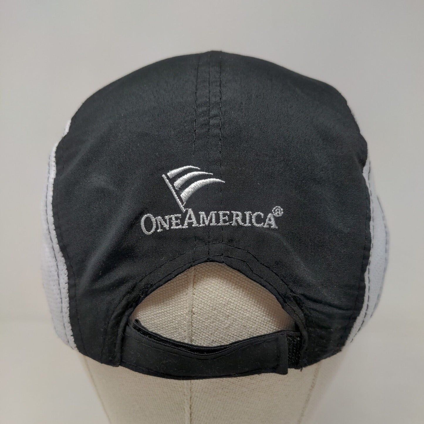 One America Indy 500 Festival Mini Marathon Hat Black White Embroidered Logo
