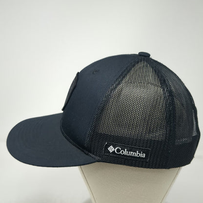 Columbia Baseball Cap Black One Size Snapback Mesh Mountain Shield Patch Hat