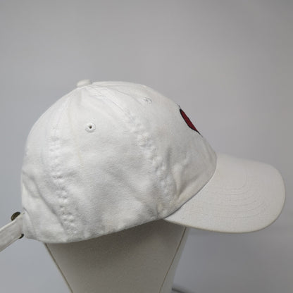 Broken Heart Slideback Baseball Cap White One Size Adjustable Embroidered Cotton