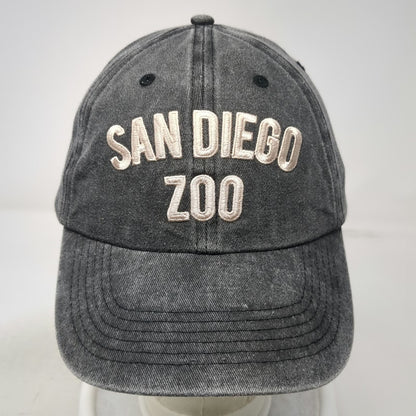 San Diego Zoo Hat Gray Baseball Cap One Size Embroidered Faded Cotton Slideback