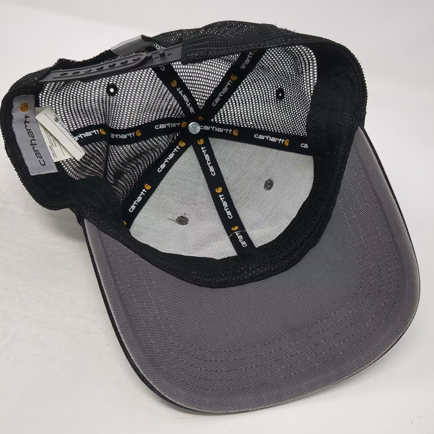 Carhartt Gray Trucker Hat One Size Mesh Snapback Workwear Embroidered Patch