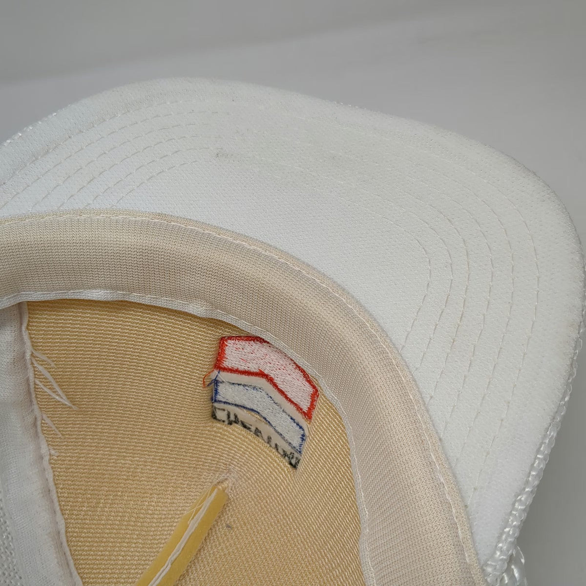 Designer Award Headwear Trucker Hat White One Size Chevron Logo Mesh Snapback