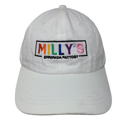 Milly's Empanada Factory Slideback Hat White One Size Embroidered