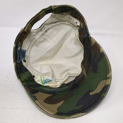 District Threads Army Cap Green One Size Camo Snowbird Ski Resort Distressed Hat
