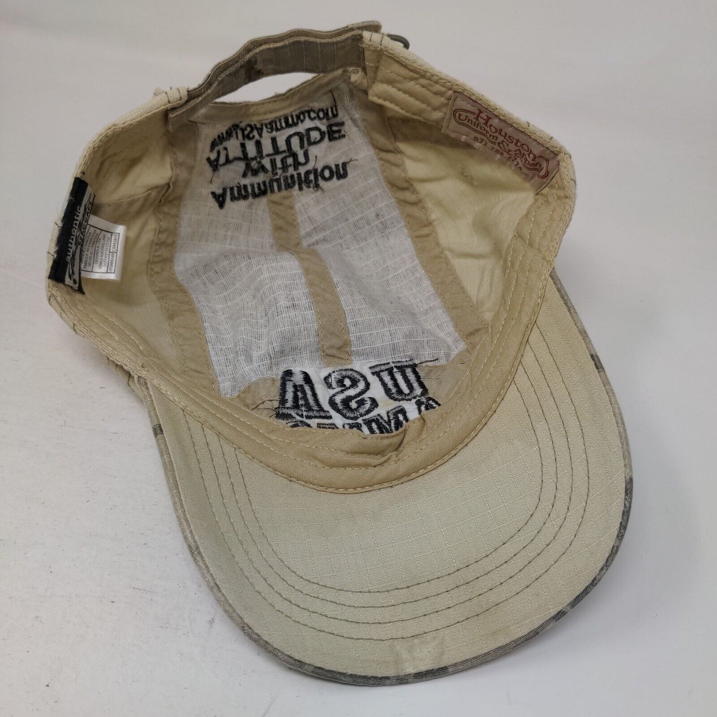 USA Ammo Strapback Hat Camo OSFM Embroidered Ammunition With Attitude