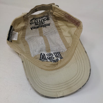 USA Ammo Strapback Hat Camo OSFM Embroidered Ammunition With Attitude