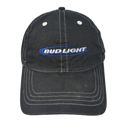 Bud Light Slideback Baseball Cap Black One Size Adjustable Embroidered 6 Panel