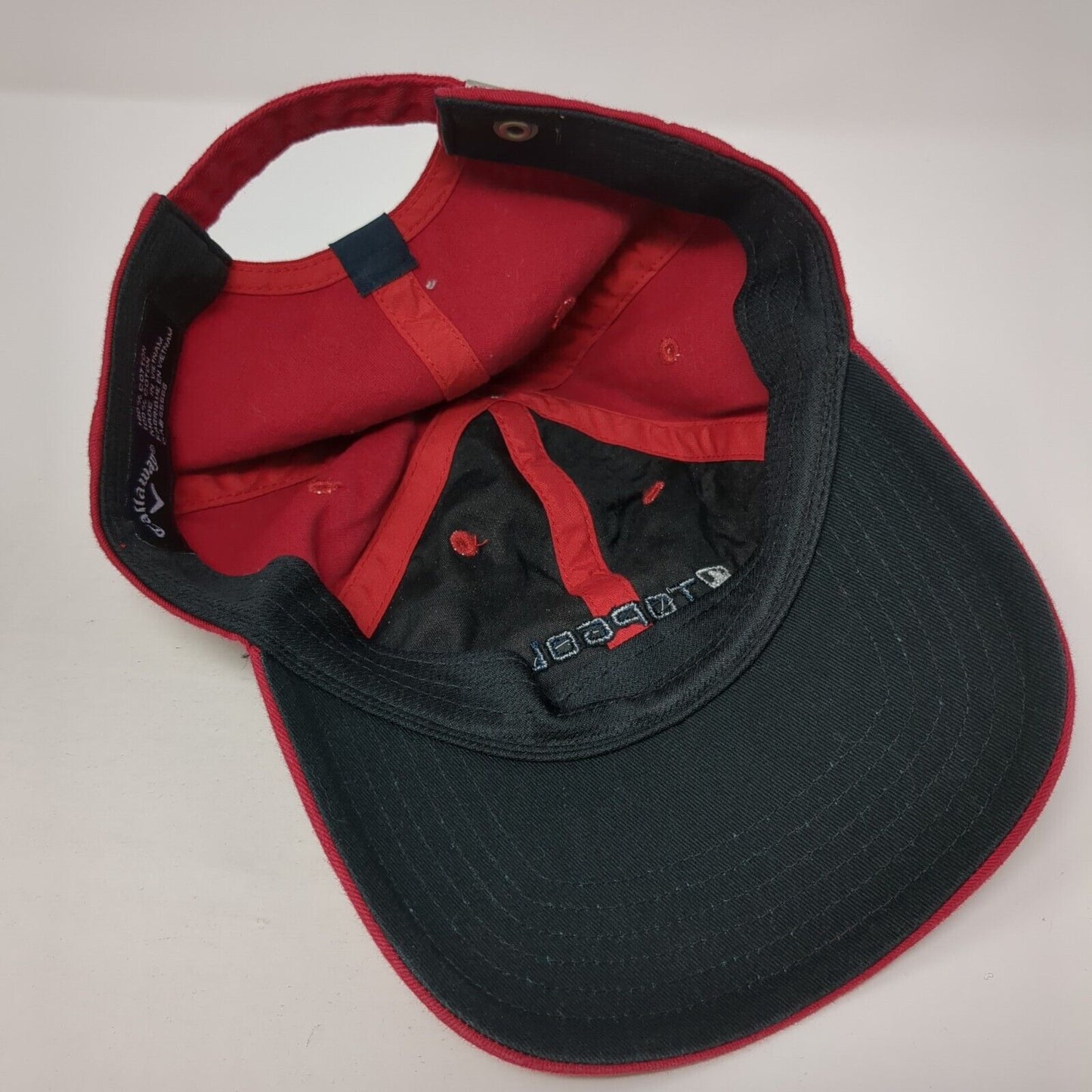 Topgolf Slideback Hat Red One Size Adjustable Embroidered Patriotic Callaway