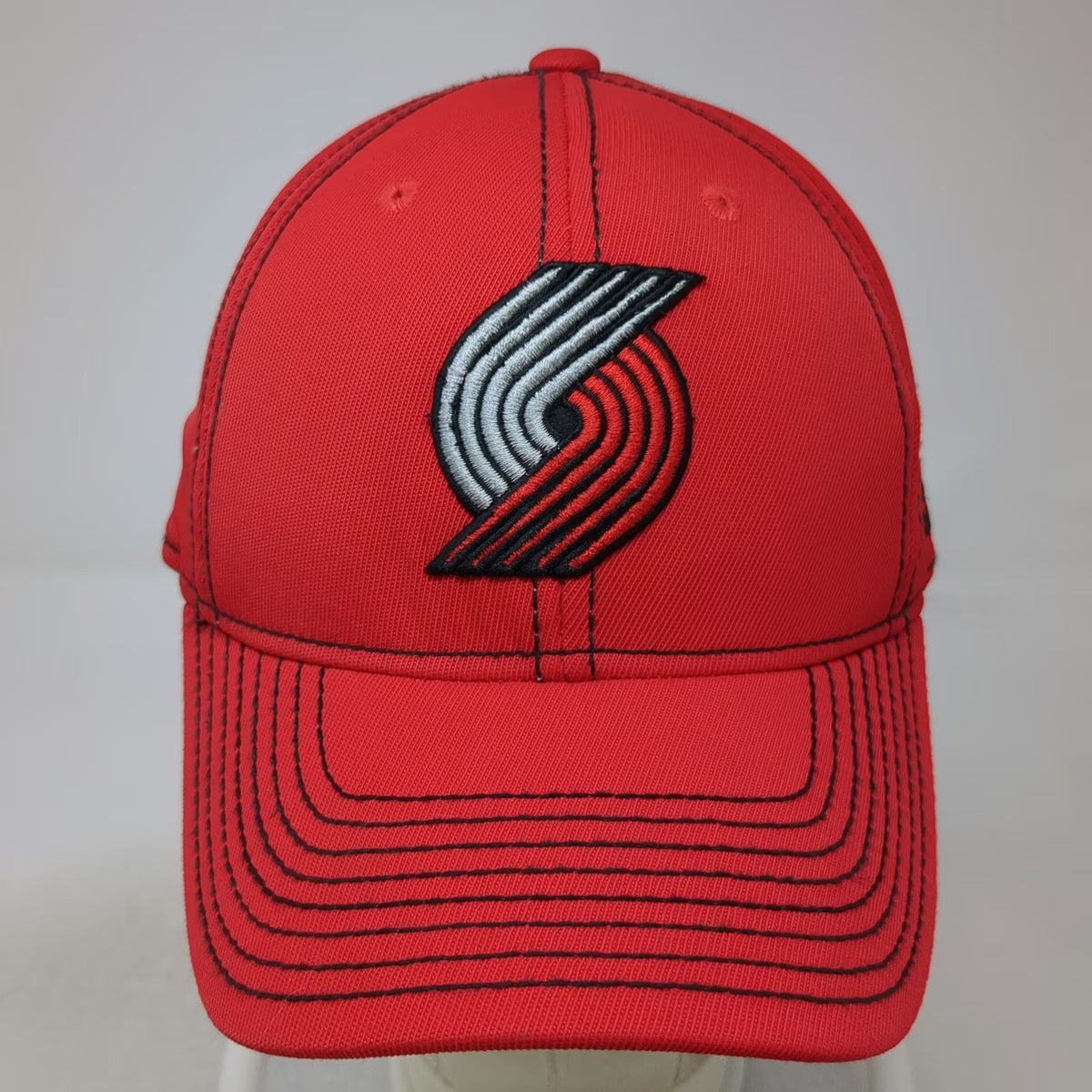 Portland Trail Blazers NBA Adidas Baseball Cap Red M Stretch Fit Logo Team Hat