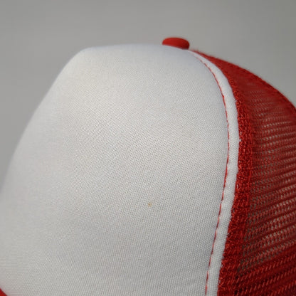 Toptie Snapback Mesh Back Trucker Hat Red One Size Colorblock Blank