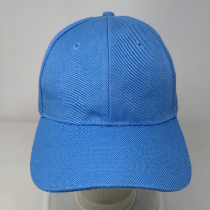 Unbranded Strapback Hat Solid Blue One Size Blank Adjustable Vent Holes