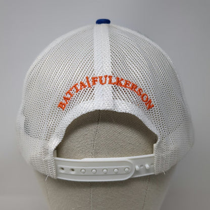 Port Authority Blue White Orange Trucker Hat One Size Bulldog Snapback Law Firm