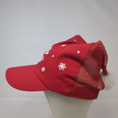 Walmart Santa Trucker Hat Red One Size Mesh Back Pom Pom Christmas