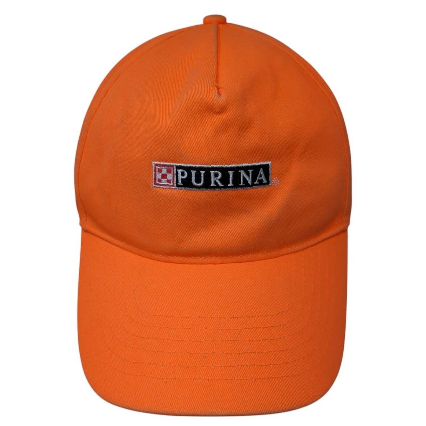 PURINA Snapback Hat Orange One Size Adjustable Embroidered 6 Panel Head Start