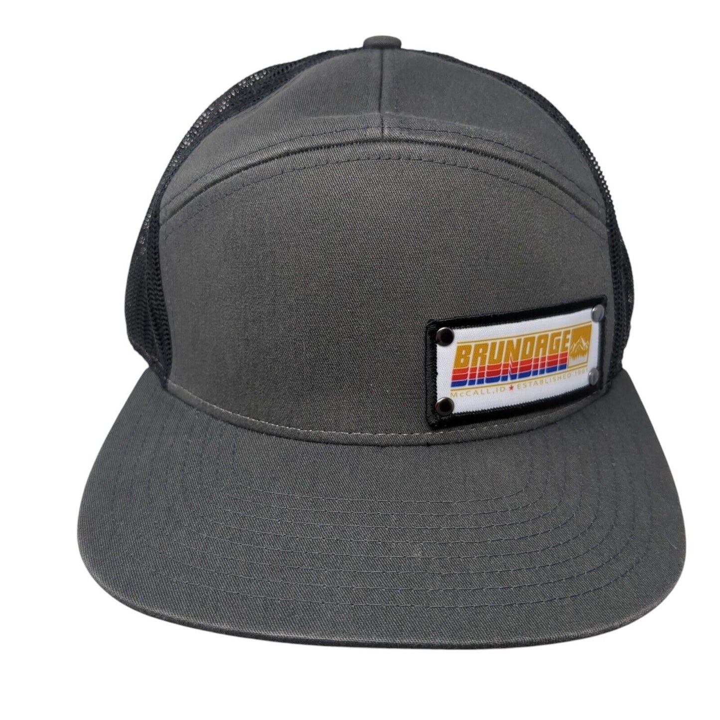 Brundage Snapback Trucker Hat`Gray One Size Adjustable Mesh Back Richardson