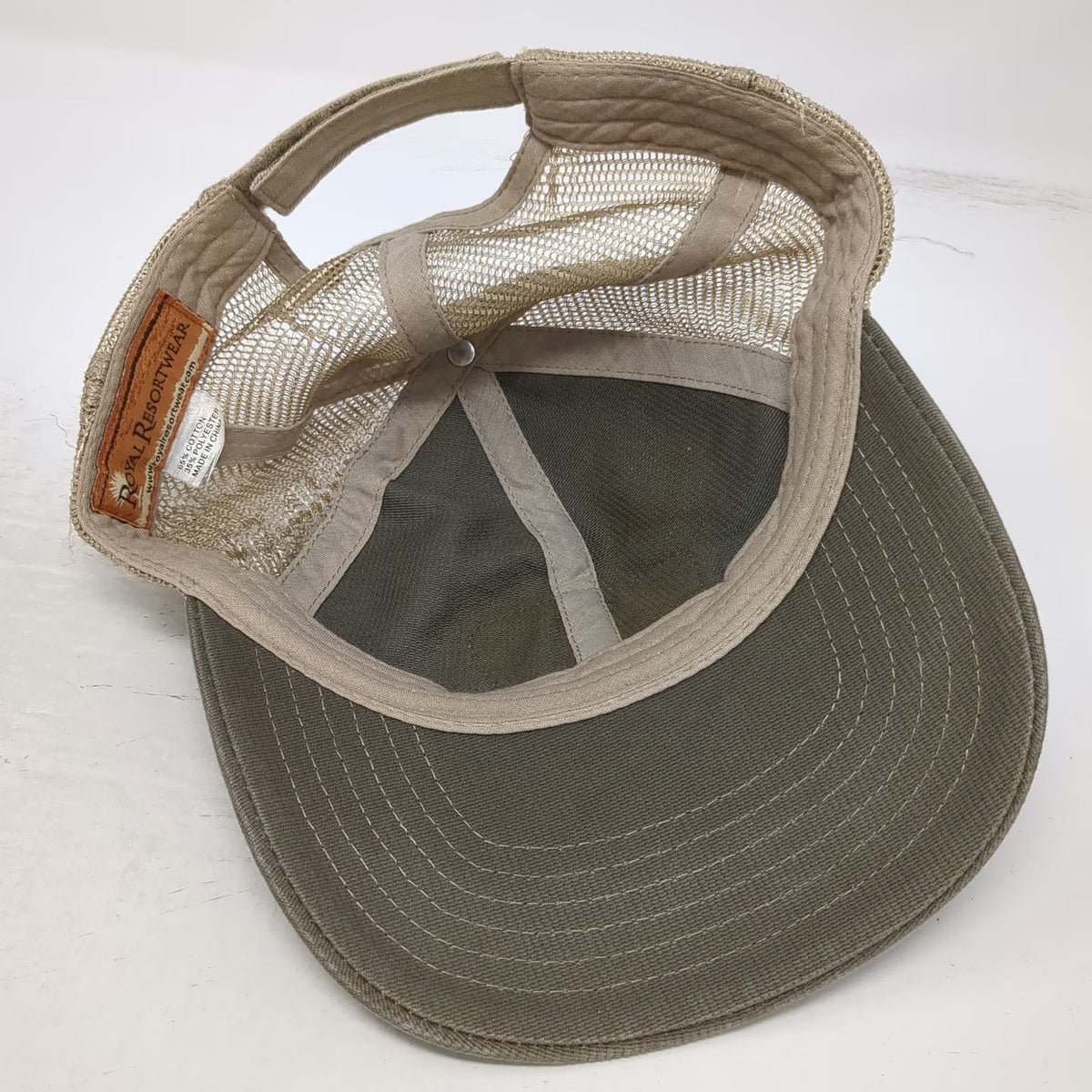 Royal Resortwear Baseball Cap Gray Beige One Size Anna Maria Island Patch Mesh