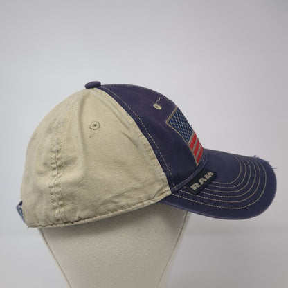 American Flag RAM Strapback Hat Blue One Size Colorblock Outdoor Cap