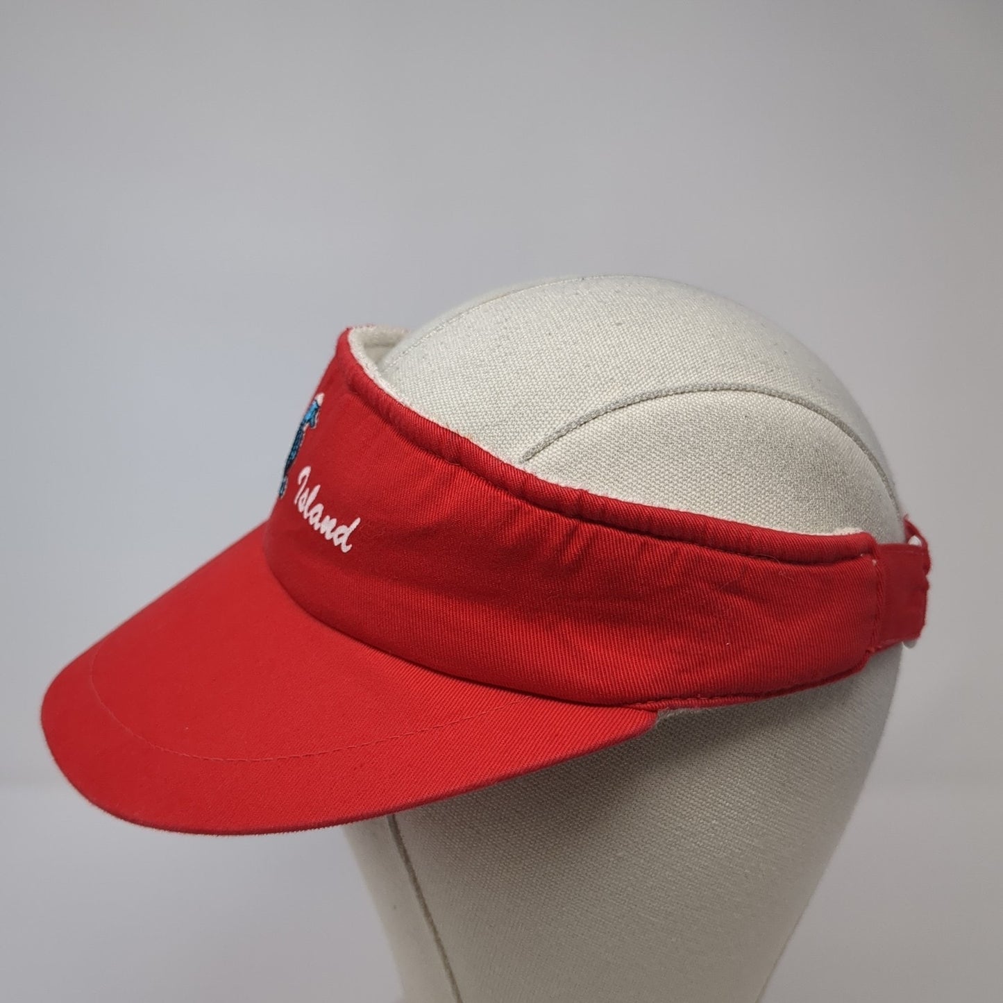 Sanibel Island Slideback Sun Visor Hat Red One Size Adjustable Outdoor