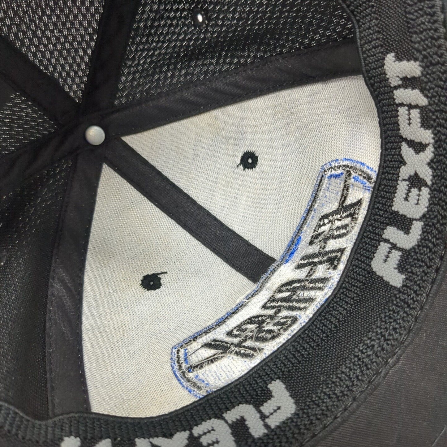 Blasi Construction Fitted Mesh Back Hat Black L-XL Flexfit Yupoong