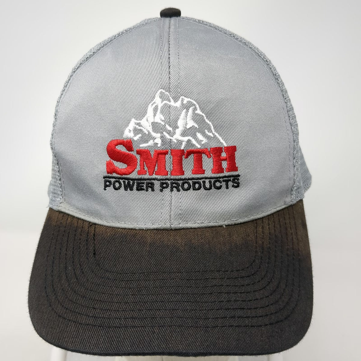 OTTO Trucker Hat Gray One Size Smith Power Products Mountain Logo Mesh Snapback