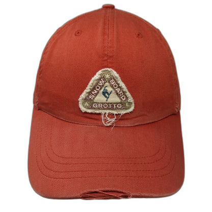 American Eagle Baseball Cap Orange One Size Distressed Snowboard Patch AE Hat