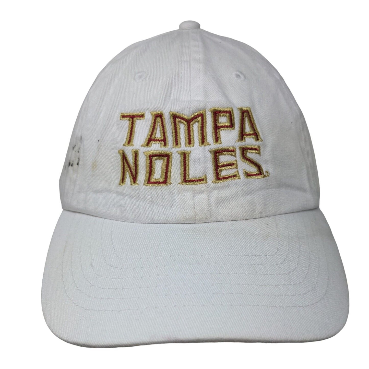 Tampa Seminoles 'Noles Slideback Hat White Embroidered Logo 100% Cotton NCAA
