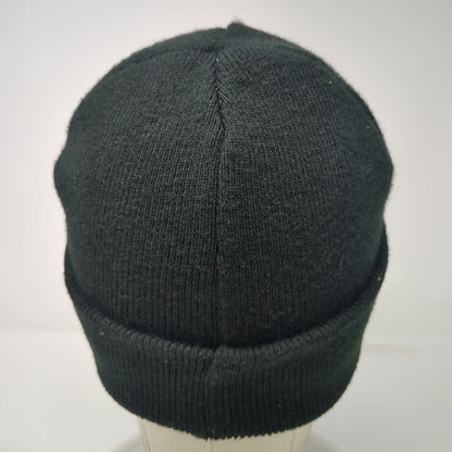 Dickies Beanie Black One Size Cuffed Ribbed Knit Logo Patch Acrylic Work Hat