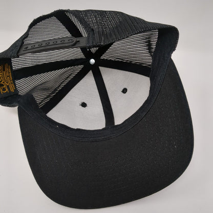 Enforce Snapback Mesh Back Trucker Hat Black One Size Solid Yupoong