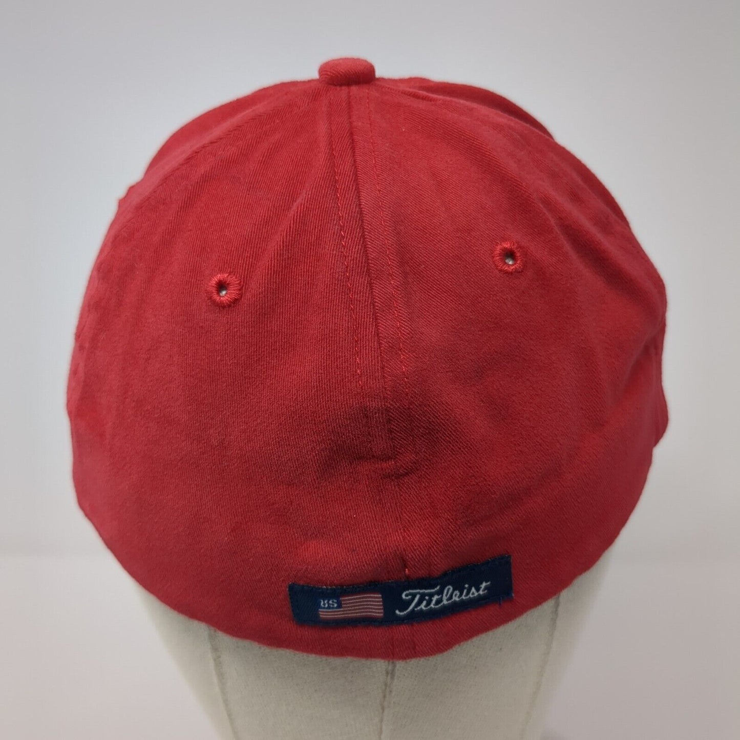 Titleist Fitted Baseball Cap Red OS True Fit Lightweight Embroidered 6 Panel