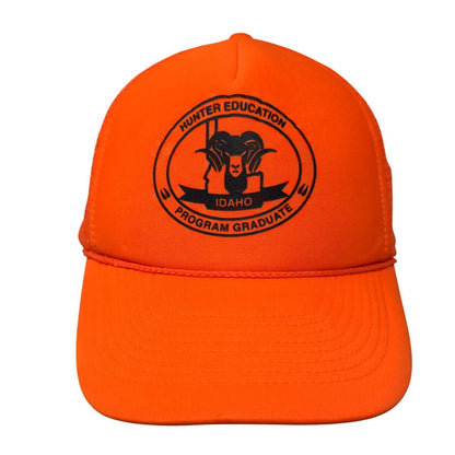 Idaho Hunter Education Program Graduate Snapback Trucker Hat Orange OSFM Otto