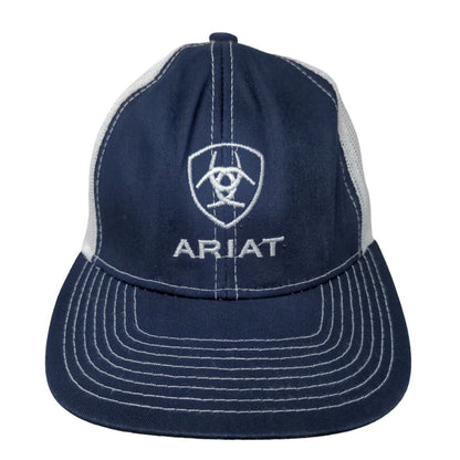 Ariat Strapback Trucker Hat Blue OSFM Adjustable Mesh Back Platinum Outdoor Cap