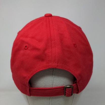 DC Slideback Hat Red One Size Adjustable Embroidered Vented Holes 6 Panel