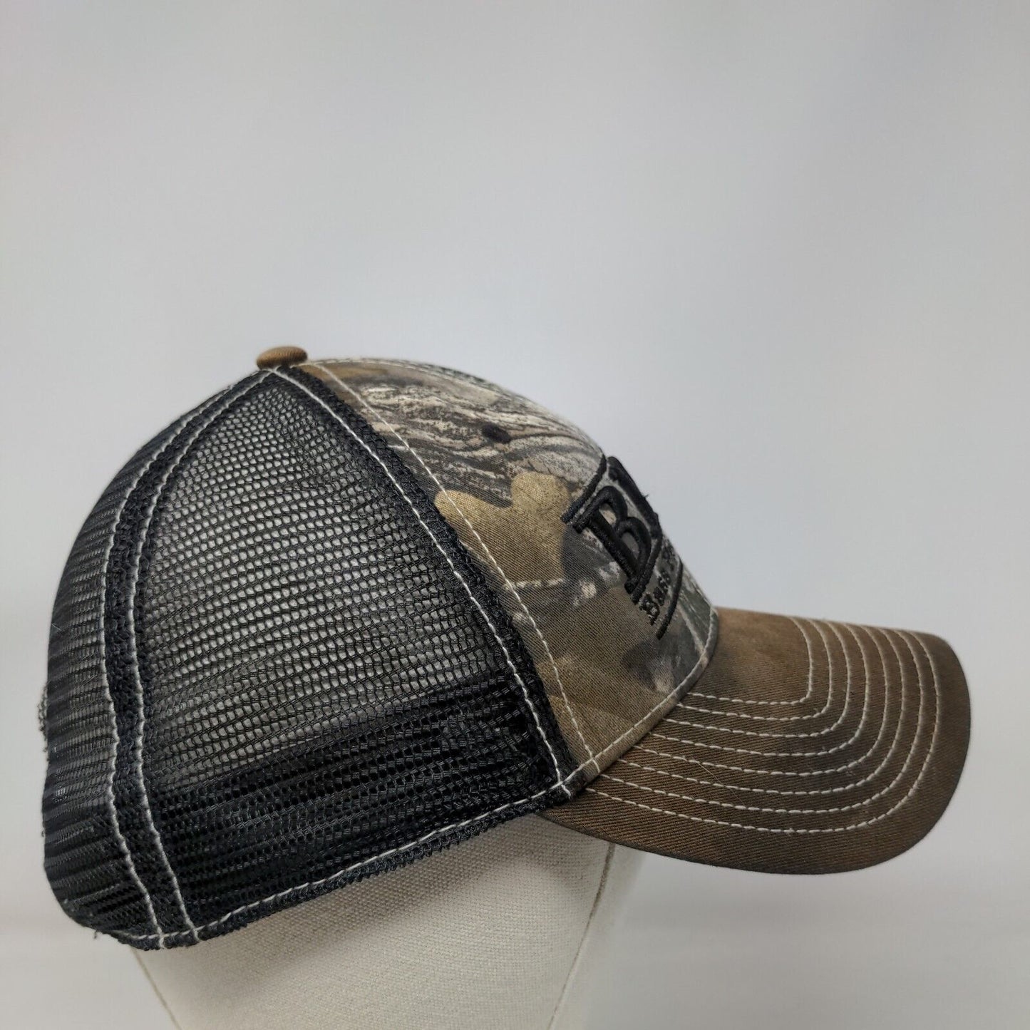 BPS Bass Pro Shops Slideback Trucker Hat Camouflage OS Mesh Back Gone Fishing