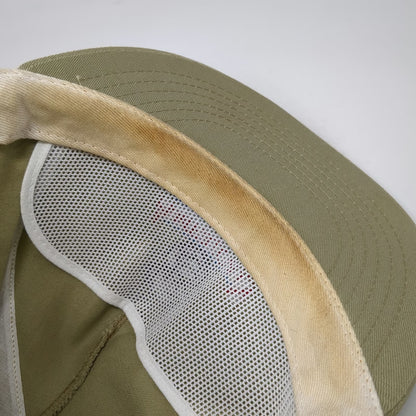 American Sportsman 5 Panel Hat Beige Snapback Buck Bass Made in USA Vintage
