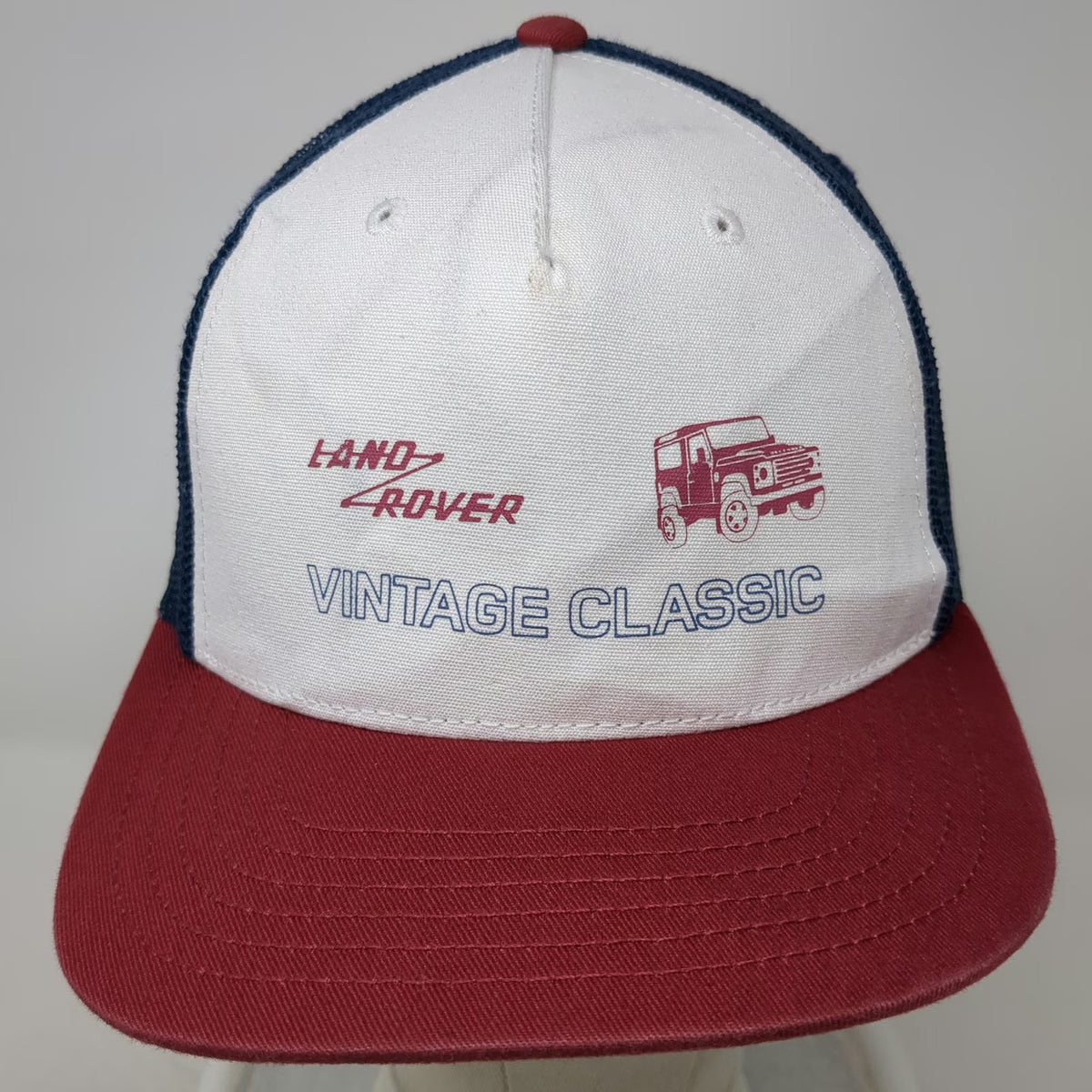 Land Rover Trucker Hat White Red Blue One Size Mesh Snapback Graphic Classic