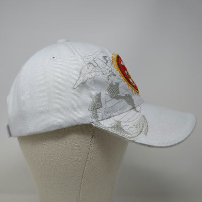 Golden Lion Baseball Cap White One Size USMC Marines EGA Strapback Military Hat