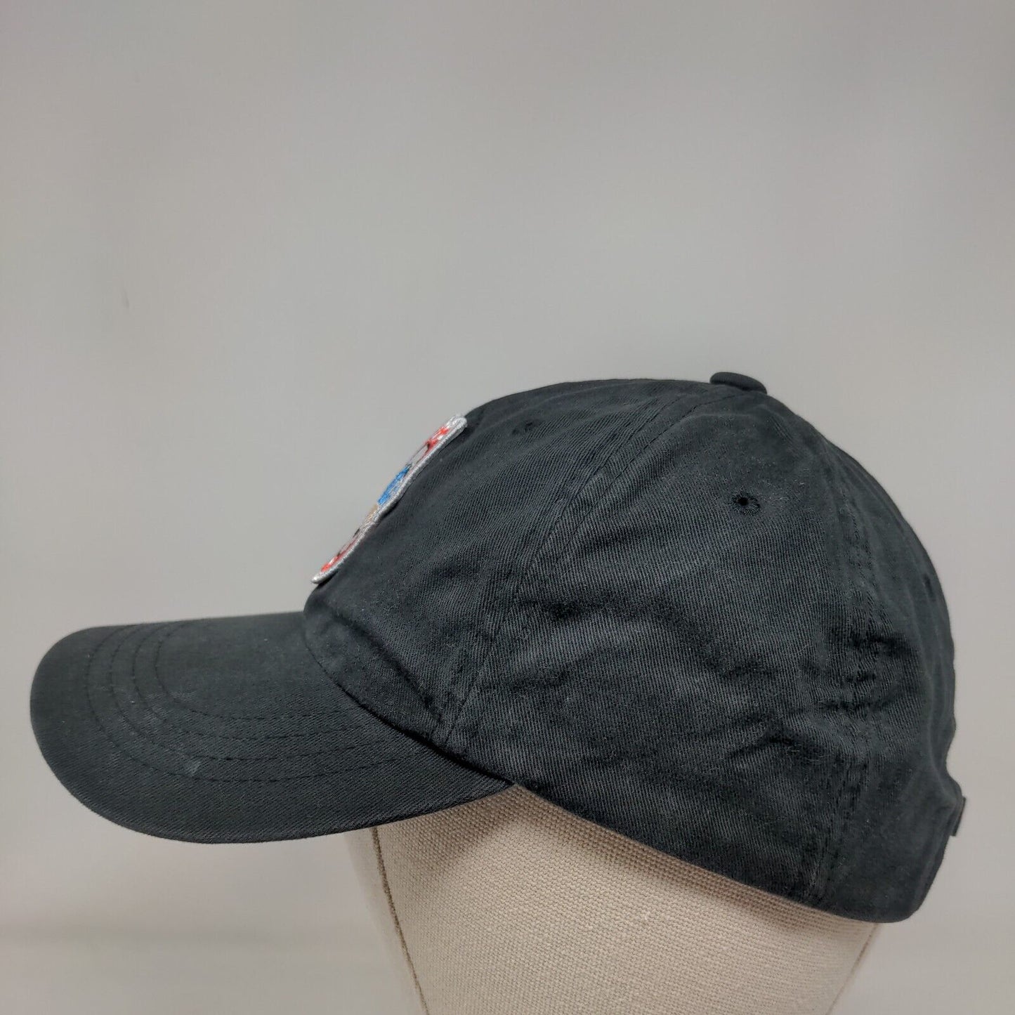 Re/Done Slideback Hat Black Embroidered Lips Logo 100% Cotton Adjustable