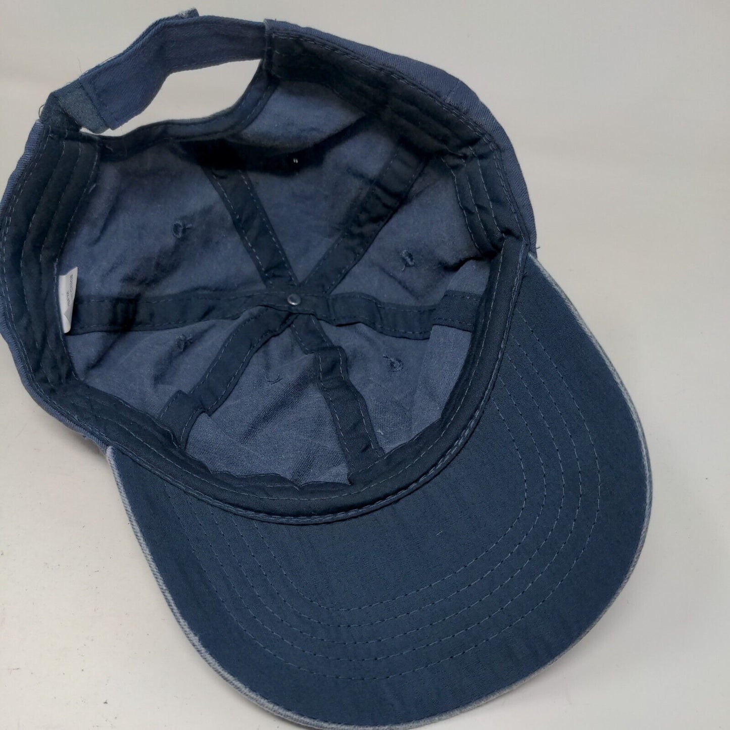 Unbranded Strapback Hat Blue OSFM Adjustable Solid 6 Panel Blank