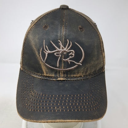 RMEF Snapback Brown Hat One Size Elk Logo Hunting Conservation Waxed Finish