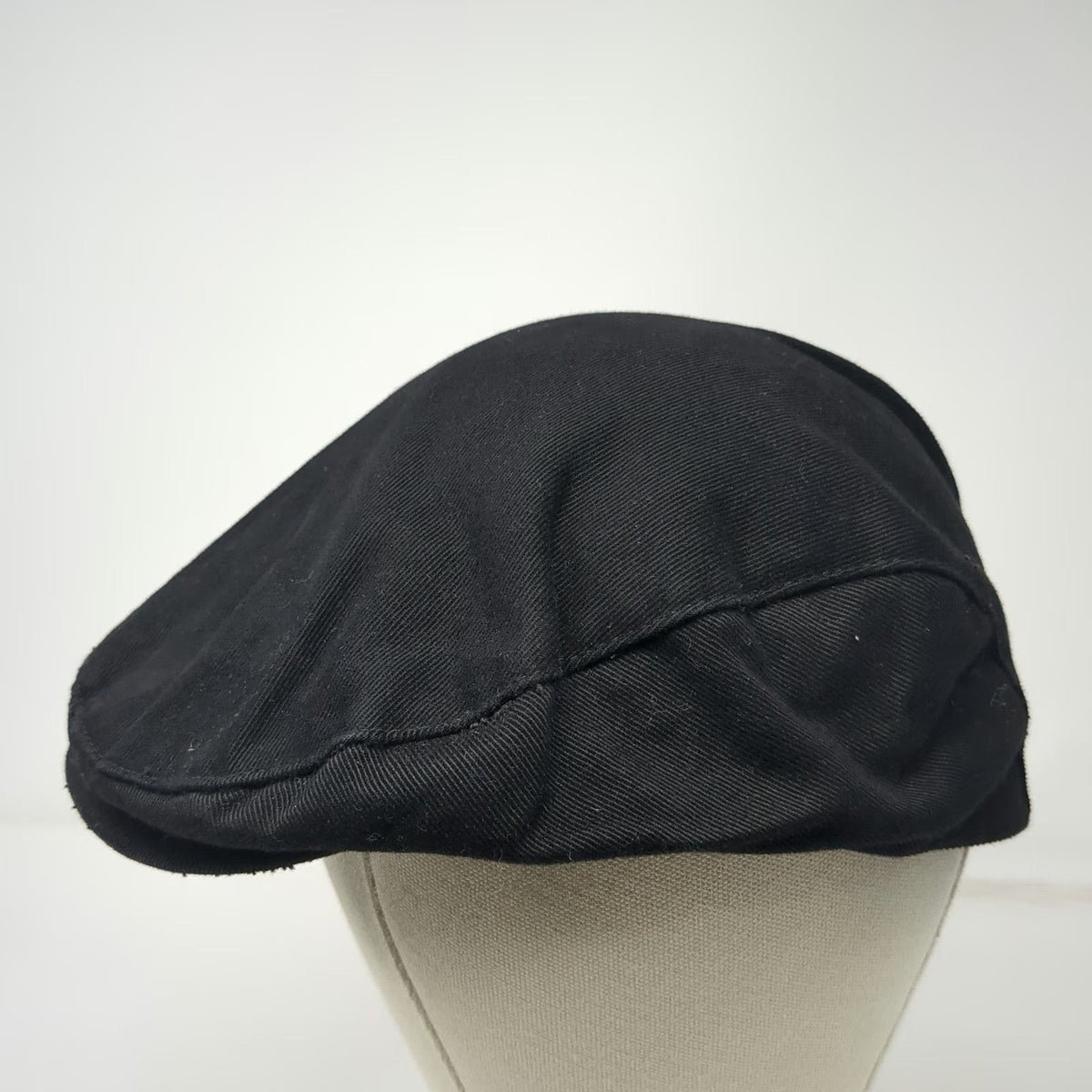Roots Newsboy Cap Black L Fitted Halo 1972 Athletics Cotton Twill Fabric Hat