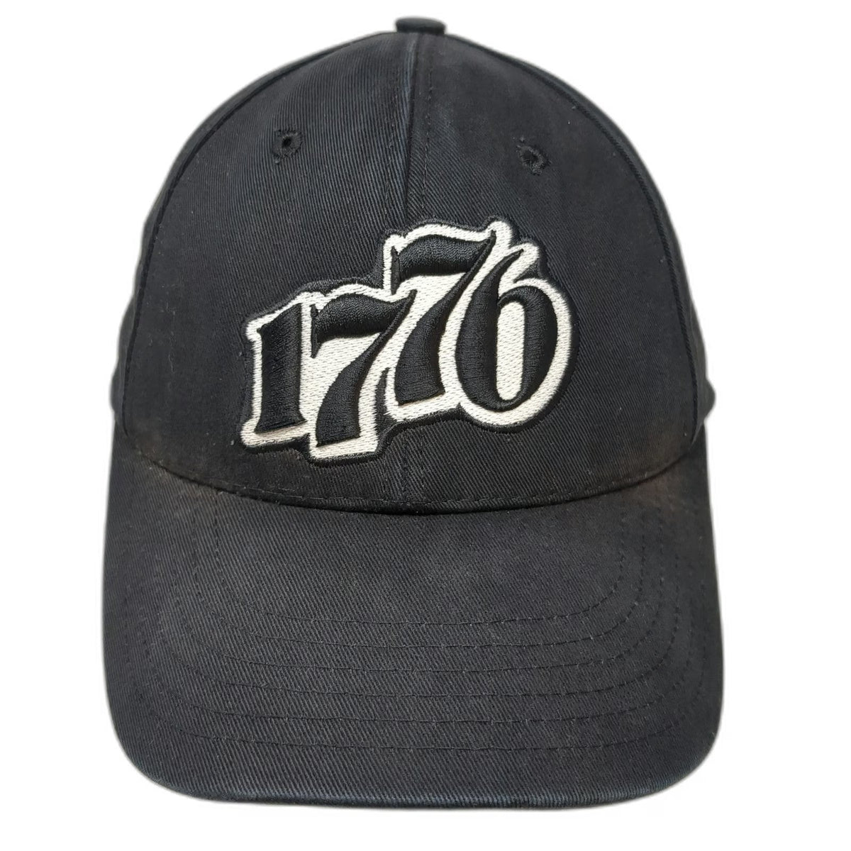 Black One Size Baseball Cap Hat 1776 Gadsden Snake Made in USA Strapback