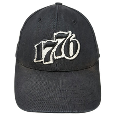 Black One Size Baseball Cap Hat 1776 Gadsden Snake Made in USA Strapback