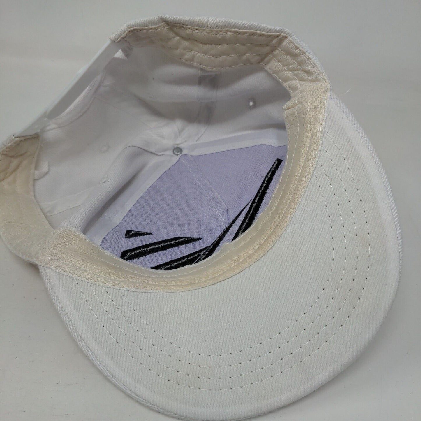 Unbranded Snapback Hat White One Size Adjustable Striped Vent Holes