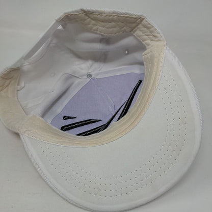 Unbranded Snapback Hat White One Size Adjustable Striped Vent Holes