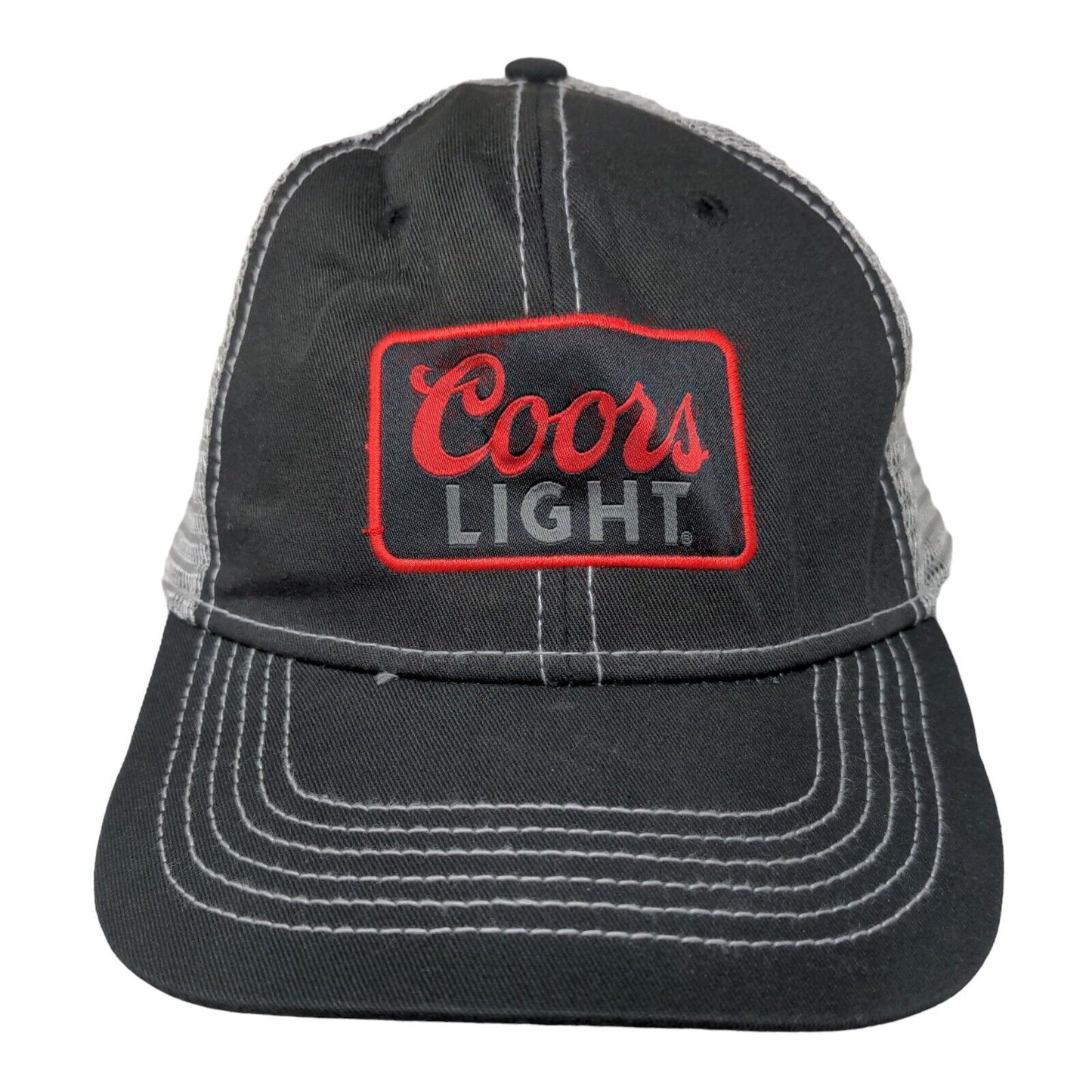 Coors Light Snapback Mesh Back Trucker Hat Black One Size H3 Headwear