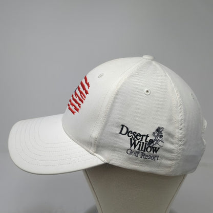 Adidas Baseball Cap White Blue Red One Size Desert Willow Golf Resort Flag Hat