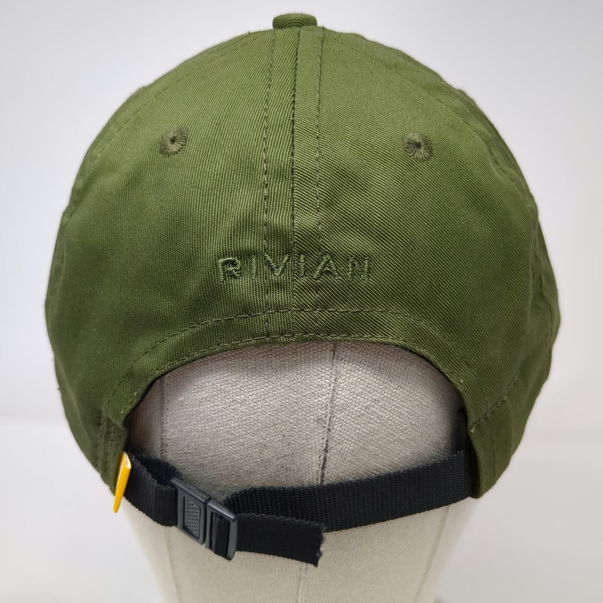 Rivian Baseball Cap Green White One Size Cotton Made in USA Adjustable Strap Hat