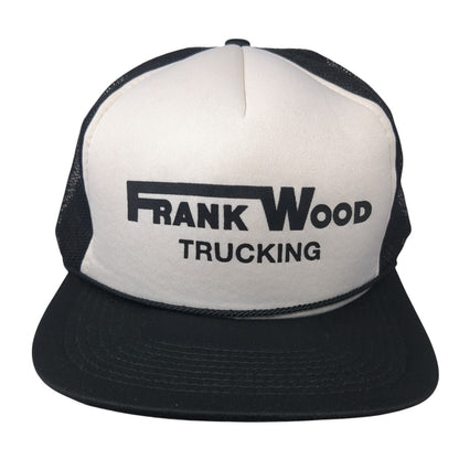 Frank Wood Trucking Snapback Rope Trucker Hat Black One Size Mesh Back