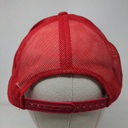 Bass Pro Shops Snapback Trucker Hat Red OSFM Adjustable Mesh Back Gone Fishing